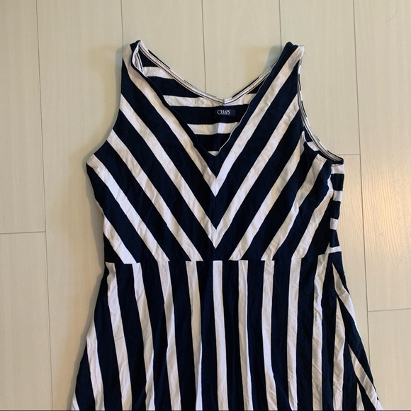 Women’s Chaps Blue & White Striped Maxi Dress Size XL - Picture 3 of 11